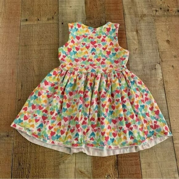 Nannette girls size 6 sleeveless tank top casual dress with hearts - Picture 5 of 5